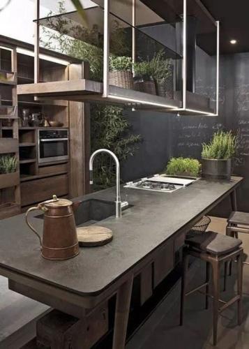 cozinha integrada Decoração no Estilo Industrial