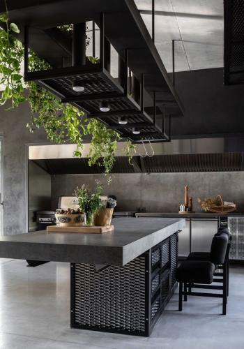 cozinha com plantas Decoração no Estilo Industrial