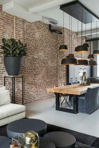 cozinha e sala Decoração no Estilo Industrial