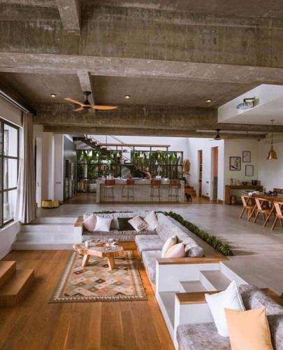 sala com vários ambientes Decoração no Estilo Industrial