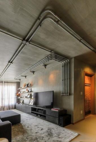 sala de tv Decoração no Estilo Industrial