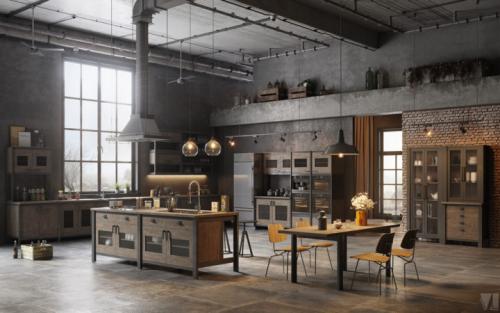 cozinha loft Decoração no Estilo Industrial